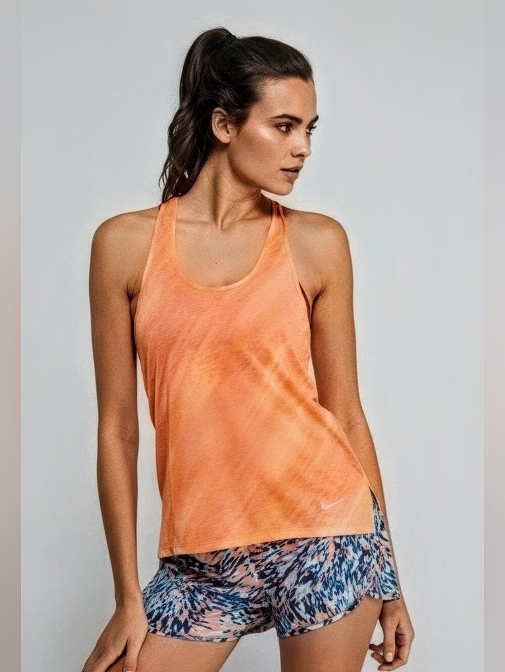Nike Racer Back Dri Fit Orange Ombre Athletic Tank Size XSmall